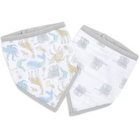 aden + anais™ essentials Baumwoll-Musselin-Bandana / Lätzchen natural history 2er Pack von aden+anais essential