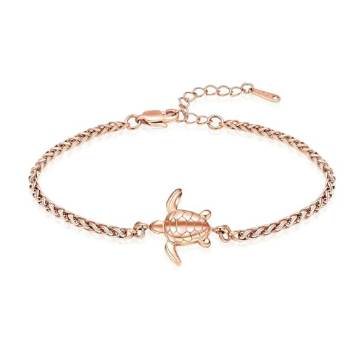 ADENLA Einäscherung Schmuck Schildkröte Urne Armband für Asche für Frauen Männer Asche Armband Edelstahl Andenken Memorial Haustier Asche Schmuck-Rose von ADENLA