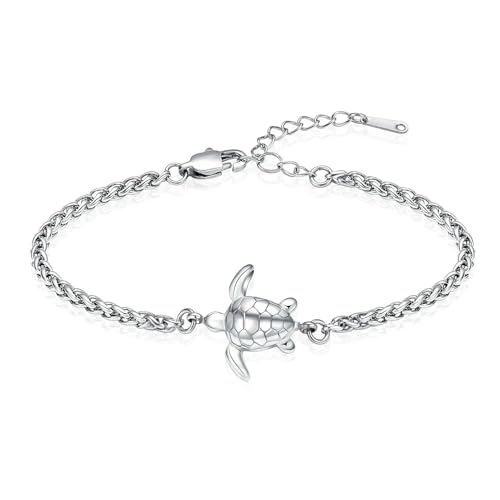 ADENLA Einäscherung Schmuck Schildkröte Urne Armband für Asche für Frauen Männer Asche Armband Edelstahl Andenken Memorial Haustier Asche Schmuck-Stahl von ADENLA