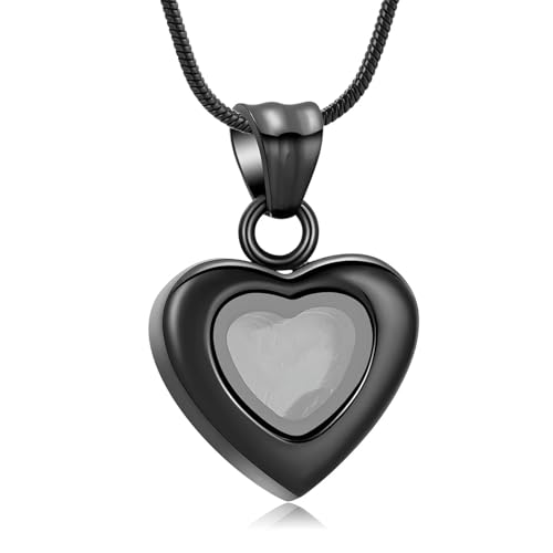 ADENLA Einäscherung Schmuck Urne Halskette für Asche Anhänger Herz Memorial Beerdigung Andenken Schmuck für Asche-1 von ADENLA