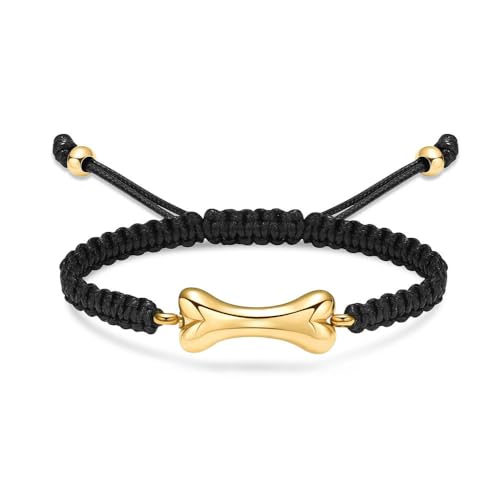 ADENLA Feuerbestattungsarmband für Haustierasche, Hundeknochen-Urnenarmband, Edelstahl, Gedenkarmband, Schmuck für Männer und Frauen, Gold von ADENLA