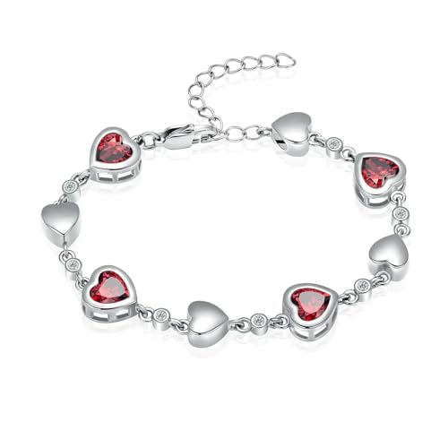 ADENLA Feuerbestattungsschmuck Herz Urne Armband für Asche Verstellbares Andenkenarmband Edelstahl Memorial Asche Armband für Männer Frauen-Stahl-rot von ADENLA