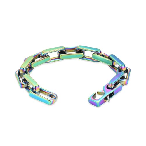 ADENLA Gedenkurnen-Armband für Asche, Büroklammer, verstellbares Glieder-Andenkenarmband für geliebte Menschen, Einäscherungsschmuck, Armreif für Männer und Frauen, bunt, 24 cm von ADENLA