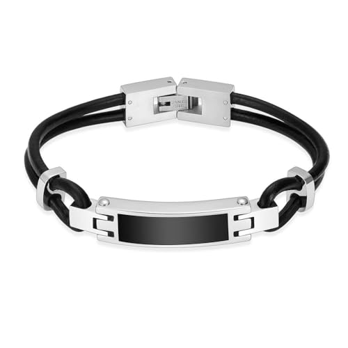 ADENLA Gedenkurnenarmband für Asche für Männer, Beerdigungs-Einäscherungsschmuck für Asche, geflochtenes Leder-Andenken-Urnenarmband, 20 cm von ADENLA