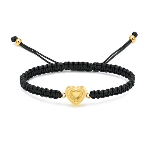 ADENLA Glas Herz Urne Armband für Asche Verstellbare Einäscherung Armband Edelstahl Andenken Memorial Asche Schmuck für Frauen Männer-Gold von ADENLA