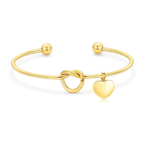 ADENLA Herz Einäscherung Schmuck Verstellbares Urnenarmband für Asche Edelstahl Andenken Memorial Menschliche Asche Armband für Frauen Männer-gold von ADENLA