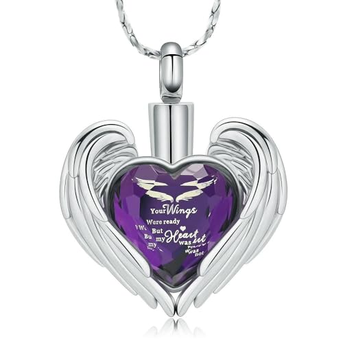 ADENLA Herz-Urne Asche Halskette für Frauen Männer Einäscherung Kristalle Asche Anhänger geliebten Menschen Memorial Schmuck-A von ADENLA
