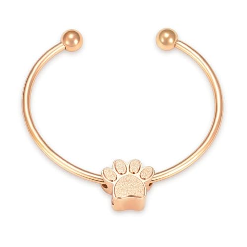 ADENLA Pfotenabdruck Urne Armband für Asche Einäscherung Schmuck für Asche Edelstahl Andenken Memorial Haustier Asche Armband für Frauen Männer-2 von ADENLA