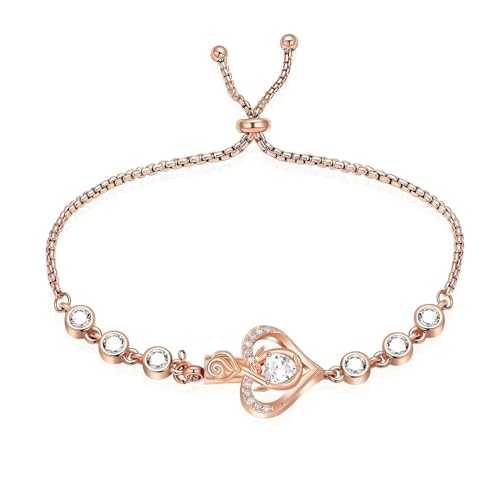ADENLA Rosenblüte Urne Armband für Asche Herz Kristall Einäscherung Schmuck für Frauen Männer Andenken Armband Memorial Mensch Asche Schmuck-rose-weiß von ADENLA
