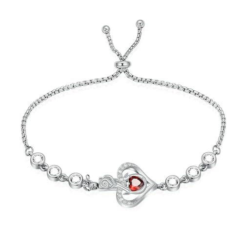 ADENLA Rosenblüte Urne Armband für Asche Herz Kristall Einäscherung Schmuck für Frauen Männer Andenken Armband Memorial Menschliche Asche Schmuck-stahl-rot von ADENLA