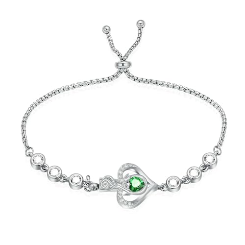 ADENLA Rosenblume Urne Armband für Asche Herz Kristall Einäscherung Schmuck für Frauen Männer Andenken Armband Memorial Menschliche Asche Schmuck-stahl-grün von ADENLA