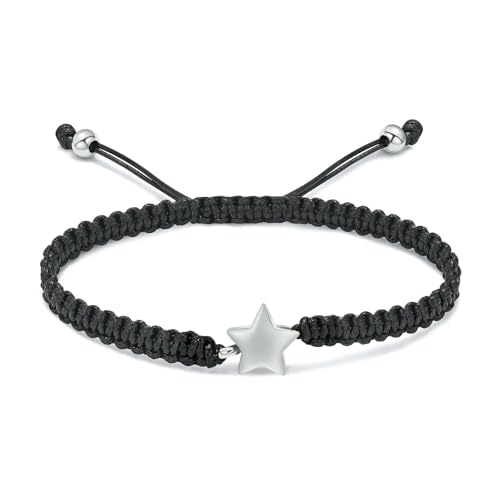 ADENLA Star Cremation Jewelry Edelstahl Urne Armband für Esche Verstellbares geflochtenes Seil Andenken Memorial Urne Armband für Frauen Männer-Stahl von ADENLA