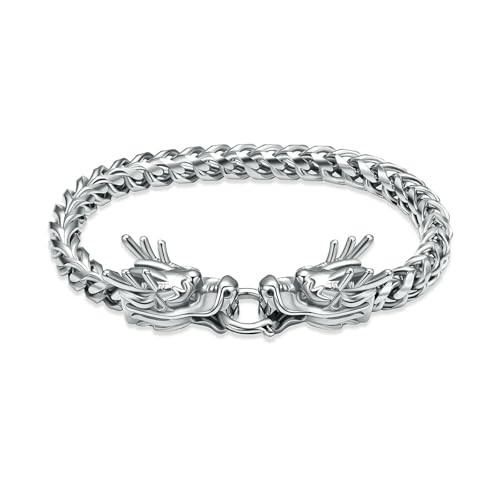 ADENLA Urne Armband für Asche Drache Einäscherung Schmuck Edelstahl Andenken Memorial Urne Schmuck Asche Armband für Frauen Männer-Stahl-22cm von ADENLA