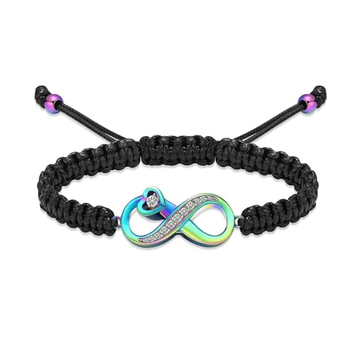 ADENLA Urne Armband für Asche Einäscherung Schmuck Kristall Edelstahl Memorial Liebe Andenken Armband für Männer Frauen-Bunt von ADENLA