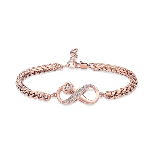 ADENLA Urne Armband für Asche Kleines Herz Einäscherung Schmuck Kristall Memorial Verstellbare Andenken Urne Esche Armband für Männer Frauen-Rose von ADENLA