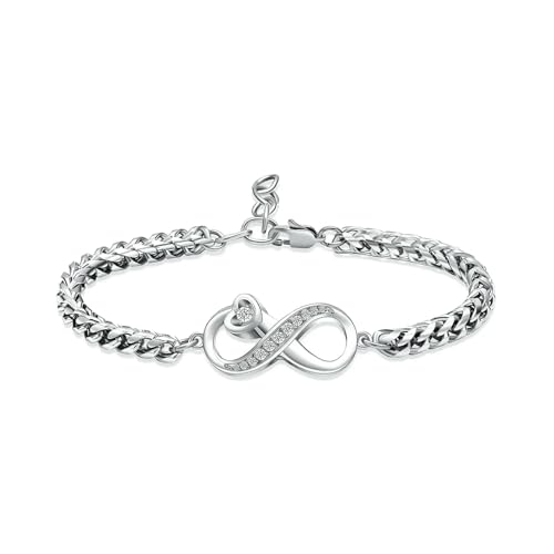 ADENLA Urne Armband für Asche Kleines Herz Einäscherung Schmuck Kristall Memorial Verstellbare Andenken Urne Esche Armband für Männer Frauen-Stahl von ADENLA