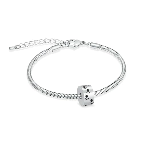 ADENLA Urne Armband für Asche Kreis Einäscherung Schmuck Edelstahl Asche Anhänger für Frauen Männer Andenken Memorial Asche Armband-Pfotenabdruck von ADENLA
