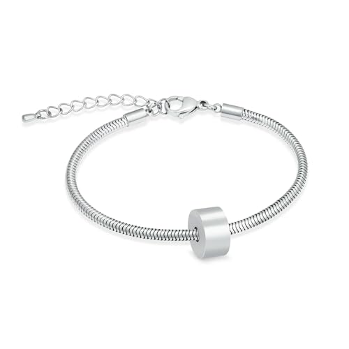 ADENLA Urne Armband für Asche Kreis Einäscherung Schmuck Edelstahl Asche Anhänger für Frauen Männer Andenken Memorial Asche Armband-Stahl von ADENLA