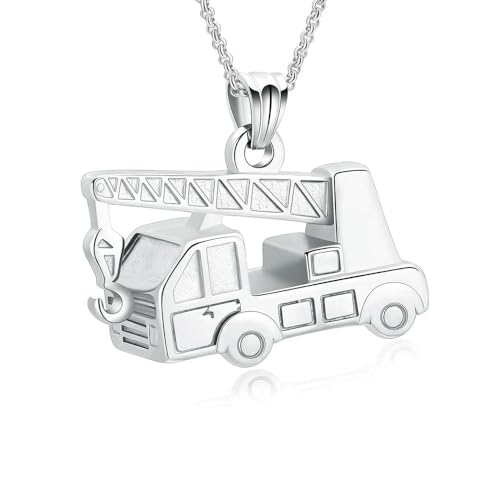 ADENLA Urnen-Halskette in Kranichform für Asche, Bauwerkzeuge, Kremationsasche, Schmuck für Männer und Frauen, Andenken, Beerdigungs-Charm-Anhänger, Silber von ADENLA