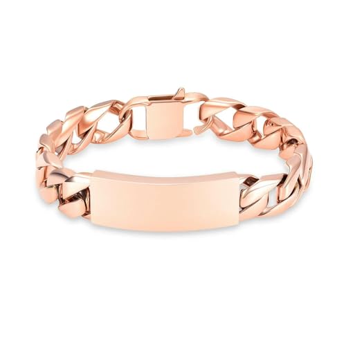 ADENLA Urnenarmband aus Edelstahl für die Asche von Haustieren, Schnallendesign, wasserdicht, individuelles Geschenk für Frauen und Männer, Schmuckurnen, Roségold, 22 cm von ADENLA