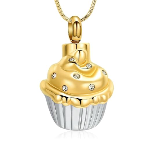 ADENLA Urnenketten für Asche, Einäscherungsschmuck für Asche, Andenkenanhänger für Asche für Frauen und Männer, Gold von ADENLA