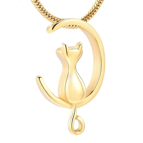 ADENLA Urnenketten für Asche für Frauen Männer Gedenkmedaillons Anhänger mit Gravur „Always in my Mind Forever in my-gold“ von ADENLA