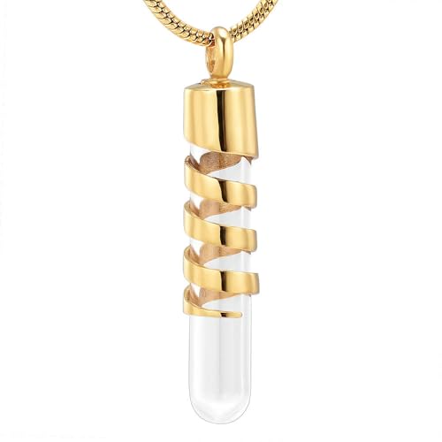 ADENLA Urnenketten für Asche für Frauen Männer Gedenkmedaillons Anhänger mit Gravur „Always in my Mind Forever in my-gold“ von ADENLA