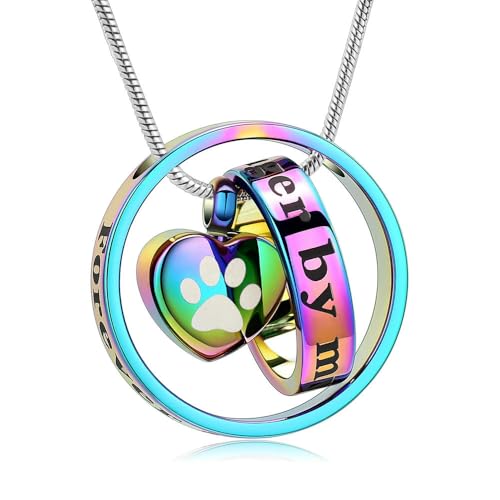 ADENLA Urnenketten für Asche für Frauen und Männer, Gedenkmedaillons, Anhänger mit der Gravur „Always in my Mind Forever in my-colorful-1“ von ADENLA