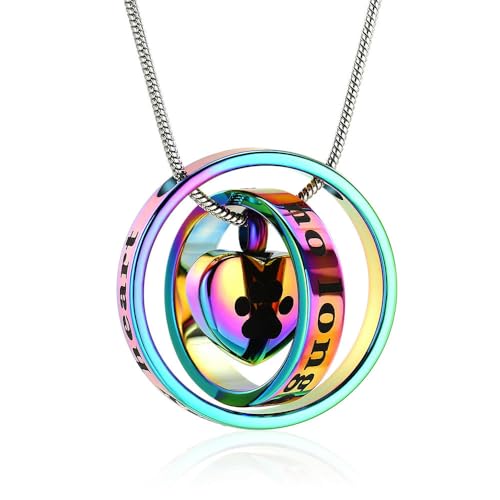 ADENLA Urnenketten für Asche für Frauen und Männer, Gedenkmedaillons, Anhänger mit der Gravur „Always in my Mind Forever in my-colorful-2“ von ADENLA