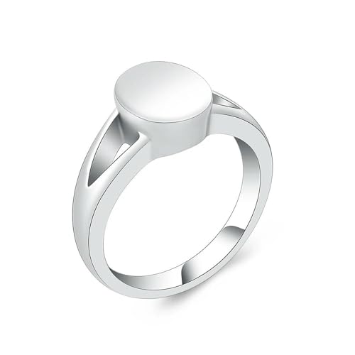 ADENLA Urnenring für Asche, Ellipse, Einäscherungsschmuck, Edelstahl, Gedenkring für die Asche von Menschen und Haustieren, Andenkenschmuck, Ring für Frauen und Männer, 10, Stahl von ADENLA