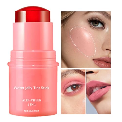 ADERN Jelly Lippenstift-Tönung, Jelly Blush Stick-Tönung | 5g Jelly Fruit Lippenbalsam - Lidschatten-Wangen-getönter Lipgloss, Make-up-Lipgloss für natürlich mattes Party-Make-up von ADERN