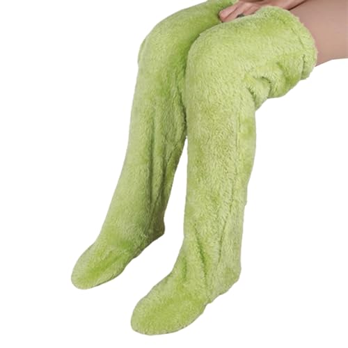 Overknee-Socken | Lange flauschige Socken | Kniehohe Hausschuhe | Plüschwärme lange Socken | Plüsch-Slipper-Strümpfe, pelzige lange Beinwärmer | Beindicke, weiche Thermo-Schlafsocken für zu Hause von ADERN