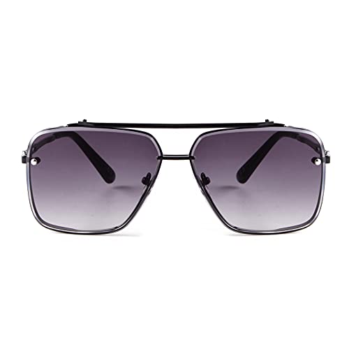 ADEWU Herren Sonnenbrille Klassiker Pilotenbrille Quadratische Metallrahmen für Frauen mit Verbesserten Gläsern von ADEWU