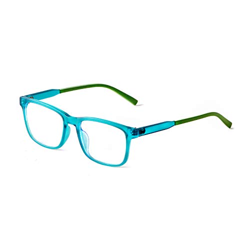 ADEWU Kinderbrille Ohne Stärke Blaulichtfilter Rechteckig Brillenfassung Anti Blaulicht Brillen TR90 Anti Müdigkeit Brillengestell für Mädchen und Jungen von ADEWU