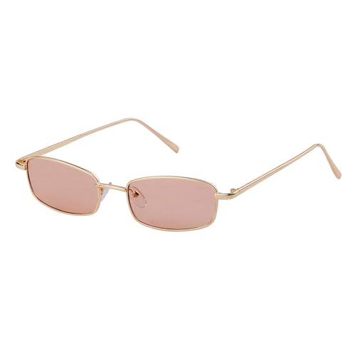 ADEWU Retro Sonnenbrille Rechteckig Sonnenbrille Vintage Schmale Brille UV-Schutz Sunglasses für Damen Herren von ADEWU