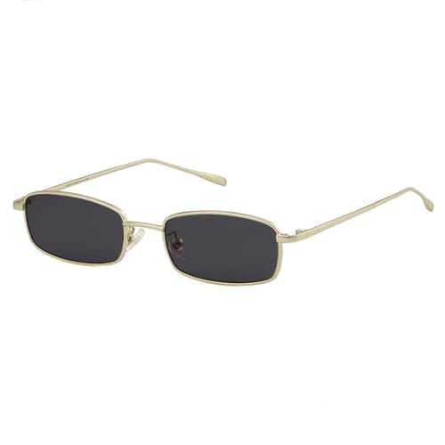 ADEWU Retro Sonnenbrille Rechteckig Sonnenbrille Vintage Schmale Brille UV-Schutz Sunglasses für Damen Herren von ADEWU