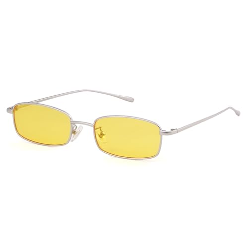 ADEWU Retro Sonnenbrille Rechteckig Sonnenbrille Vintage Schmale Brille UV-Schutz Sunglasses für Damen Herren von ADEWU