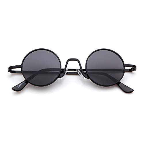 ADEWU Runde Sonnenbrille Hippie Vintage Street Style Cyberpunk Brillen Metallrand für Herren Damen von ADEWU