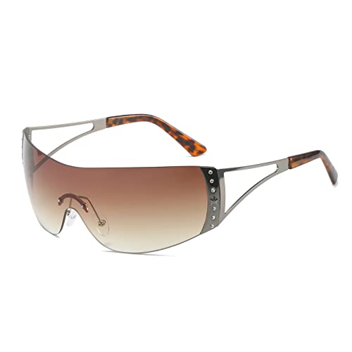 ADEWU Sportbrille Sonnenbrille Y2K Brille Unisex Schnelle Brille Punk Fahrerbrille Sunglasses UV400-Schutz Herren Damen ADEWU Sportbrille Sonnenbrille Y2K Brille Unisex Schnelle Brille Punk Fahrerbrille Sunglasses UV400-Schutz Herren Damen von ADEWU
