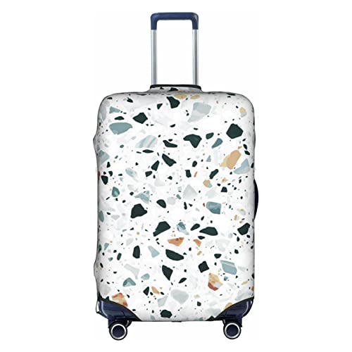 ADFSHIDS Gepäckabdeckung für Weingläser und Kerzen, elastisch, waschbar, Koffer-Schutz, passend für 45,7-81,3 cm Gepäck, Terrazzo Marmor Pastell, Medium von ADFSHIDS