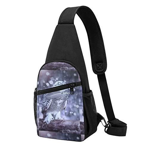 Arctic Owl Casual One Shoulder Cross Body Chest Bag Wallet Phone Bag Men'S Cross Body Bag Travel Walking Waist Bag, Schwarz , Einheitsgröße von ADFSHIDS