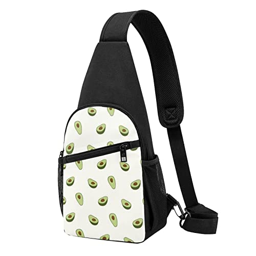 Avocado Casual Eine Schulter Kreuz Körper Brust Tasche Brieftasche Telefon Tasche Männer Crossbody Tasche Reise Walking Taille Tasche, Schwarz , Einheitsgröße von ADFSHIDS