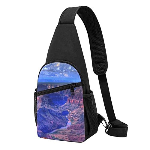 Beauty Grand Canyon Casual One Shoulder Cross Body Brusttasche Brieftasche Handytasche Herren Crossbody Tasche Reise Walking Taille Tasche, Schwarz , Einheitsgröße von ADFSHIDS