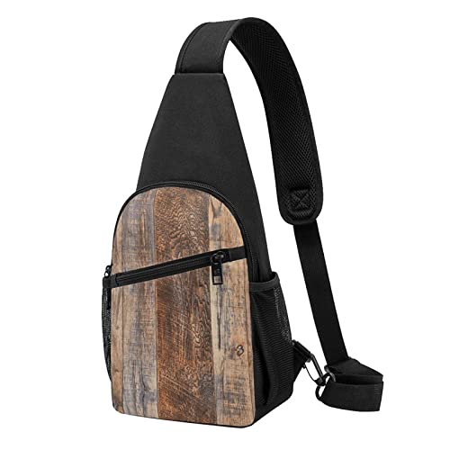 Braun Holz Casual Eine Schulter Kreuz Körper Brust Tasche Brieftasche Telefon Tasche Männer Kreuz Körper Tasche Reise Walking Taille Tasche, Schwarz , Einheitsgröße von ADFSHIDS