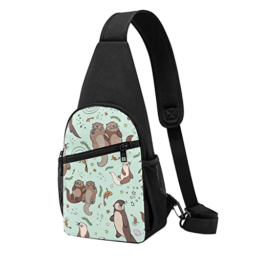 Cartoon Nette Lässige Eine Schulter Kreuz Körper Brust Tasche Brieftasche Telefon Tasche Männer Kreuz Körper Tasche Reise Walking Taille Tasche, Schwarz , Einheitsgröße von ADFSHIDS