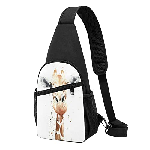 Clever Giraffe Casual One Shoulder Cross Body Chest Bag Wallet Phone Bag Men'S Cross Body Bag Travel Walking Waist Bag, Schwarz , Einheitsgröße von ADFSHIDS