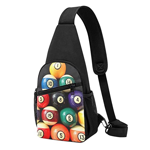 Farbe Billard Casual Eine Schulter Kreuz Körper Brust Tasche Brieftasche Telefon Tasche Männer Kreuz Körper Tasche Reise Wandern Taille Tasche, Schwarz , Einheitsgröße von ADFSHIDS