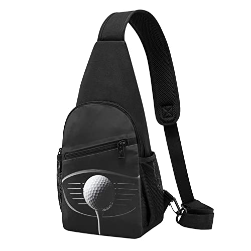 Golf Fitness Casual One Shoulder Cross Body Brusttasche Brieftasche Handytasche Herren Crossbody Tasche Reise Walking Hüfttasche, Schwarz , Einheitsgröße von ADFSHIDS