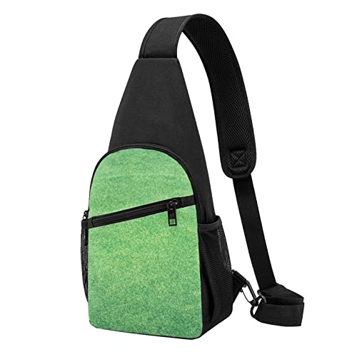 Grüne Rasen Casual Eine Schulter Kreuz Körper Brust Tasche Brieftasche Telefon Tasche Männer Crossbody Tasche Reise Walking Taille Tasche, Schwarz , Einheitsgröße von ADFSHIDS