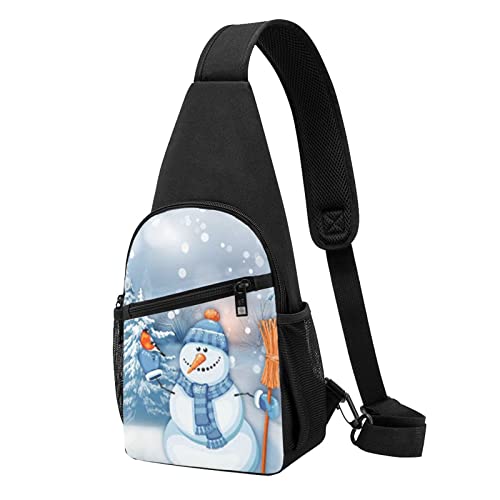 Harte Schneemann Casual Eine Schulter Kreuz Körper Brust Tasche Brieftasche Telefon Tasche Männer Crossbody Tasche Reise Walking Taille Tasche, Schwarz , Einheitsgröße von ADFSHIDS